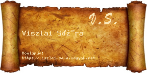 Viszlai Sára névjegykártya